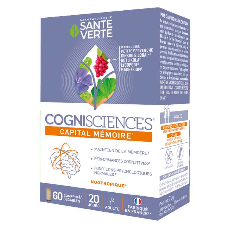 Santé Verte Cognisciences Capital mémoire 60 comprimés