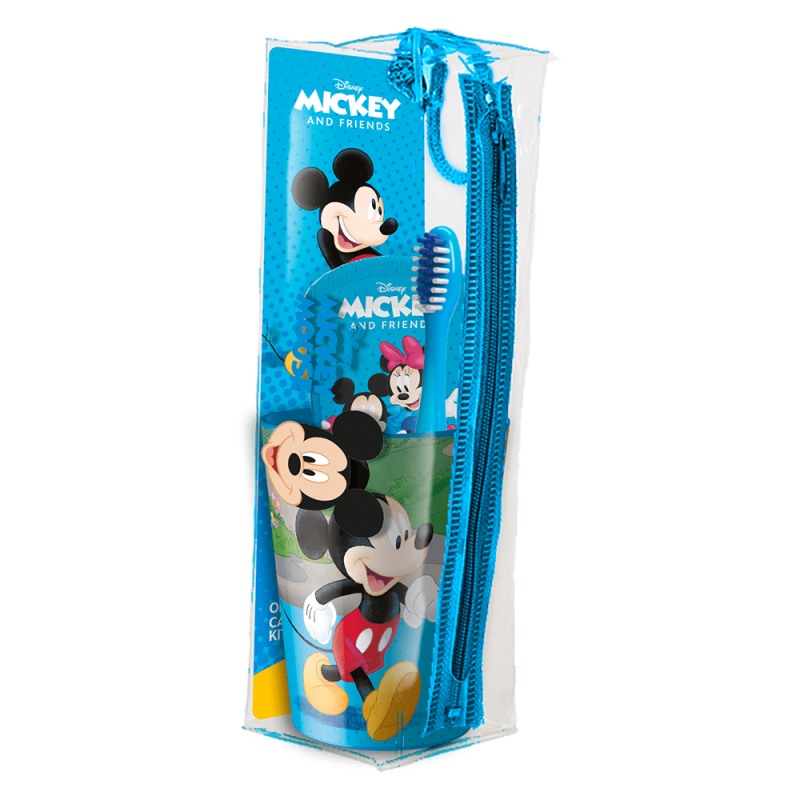 Mr. White Pochette Mickey Mouse brosse à dents + dentifrice + gobelet