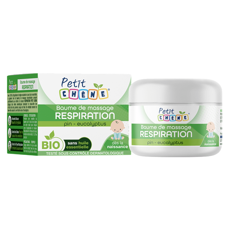 Les 3 Chênes Petit Chêne Baume de massage Respiration bio 40ml