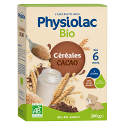 Physiolac Céréales Cacao Bio dès 6 mois 200gr