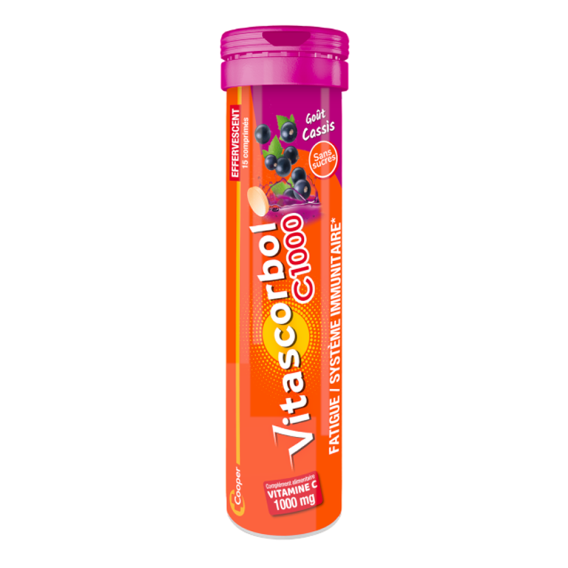 Vitascorbol C1000 cassis 15 comprimés effervescents