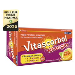 Vitascorbol Énergie goût orange pressée 30 comprimés