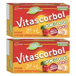 Vitascorbol Acérola 1000 fruits rouge lot de 2x30 comprimés