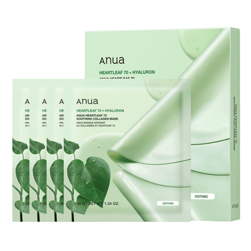Anua Heartleaf 70 Soothing Collagen Mask 4 x 38gr