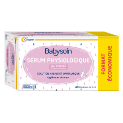 Cooper Babysoin Sérum physiologique 40 unidoses de 5ml