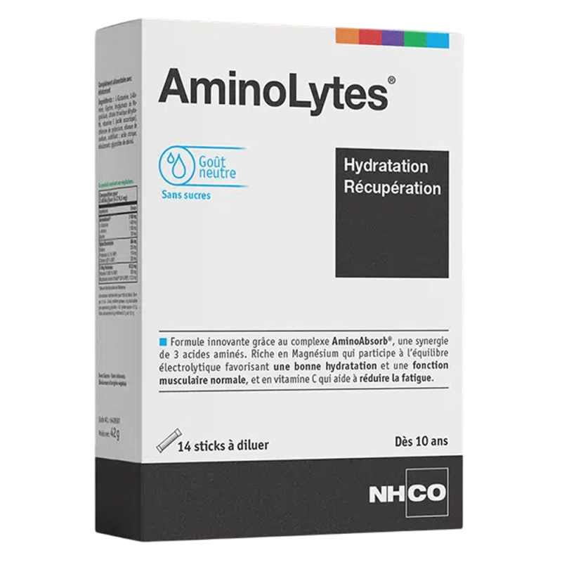 Nhco Aminolytes Hydratation et Récupération goût neutre 14 sticks