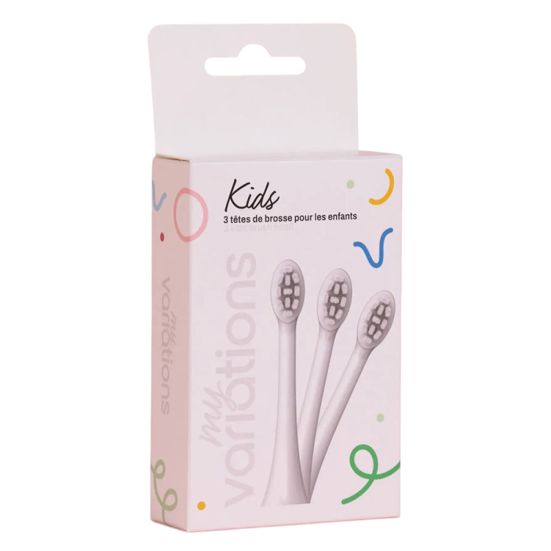 My Variations Kids Pack 3 têtes de brosse à dents enfants White