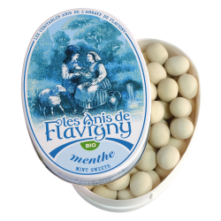 Les Anis de Flavigny Boîte ovale Bonbons Menthe bio 50gr