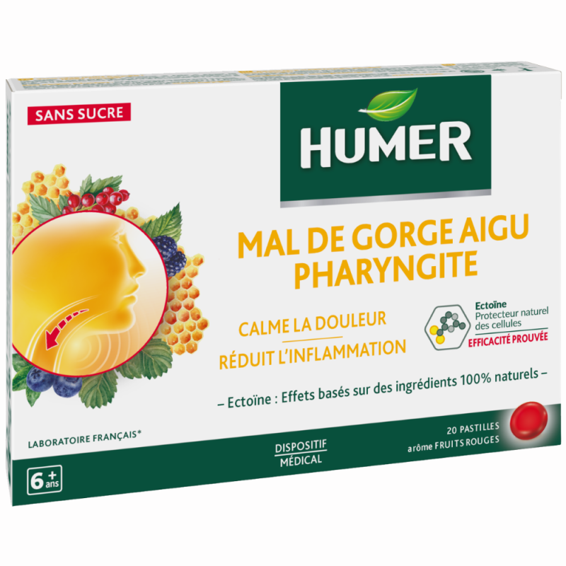 Humer Pharyngite Fruits Rouges 20 pastilles