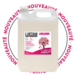 Gravier L'Artisan Savonnier Liquide Vaisselle Concentré Vinaigre de Framboise 5L