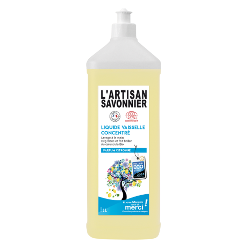 Gravier L'Artisan Savonnier Liquide Vaisselle Concentré citronné 1L