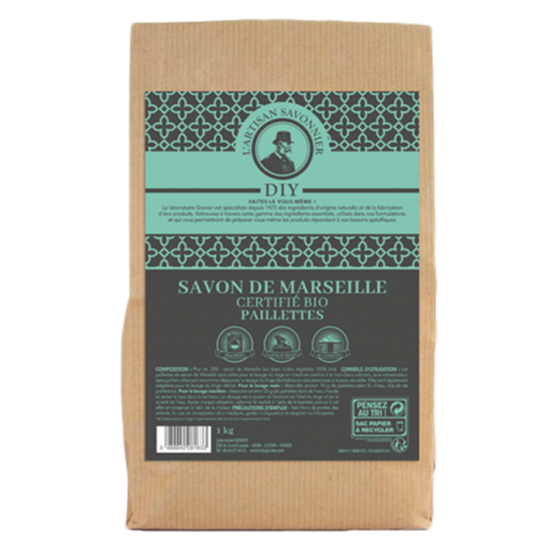 Gravier L'Artisan Savonnier Paillettes de Savon de Marseille bio 1Kg