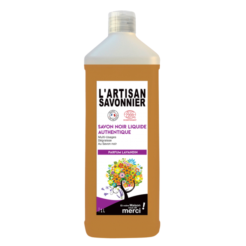 Gravier L'Artisan Savonnier Savon Noir Liquide Authentique Lavandin 1L