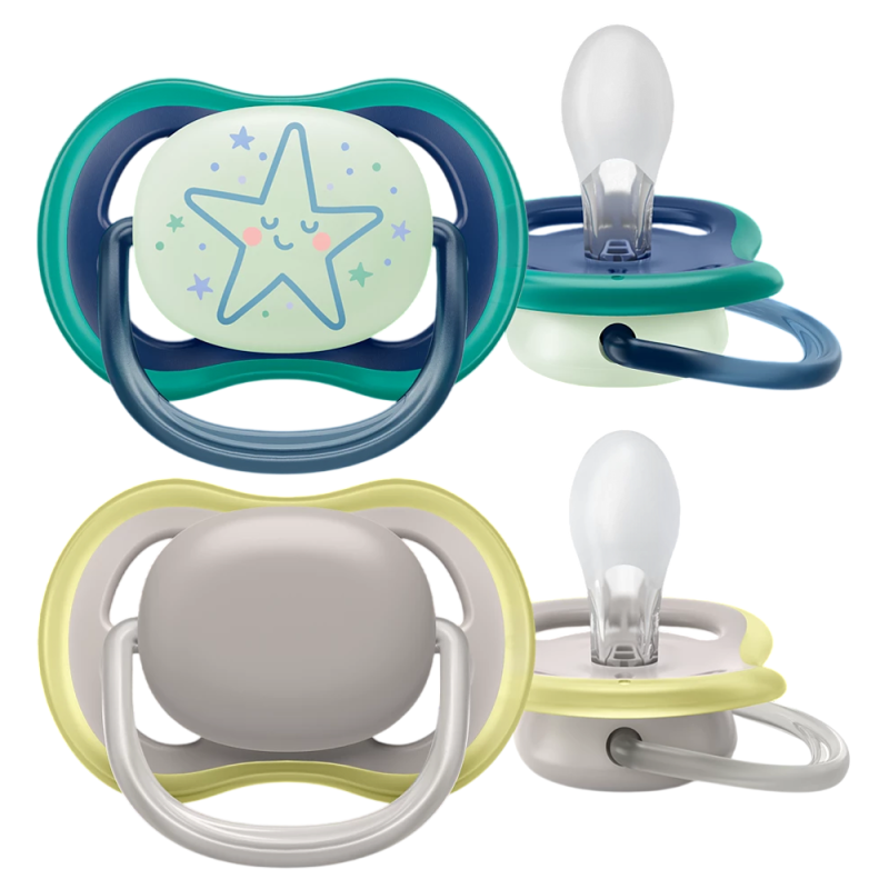 Philips Avent 2 sucettes Ultra Air Day and Night 6-18 mois SCF085/70