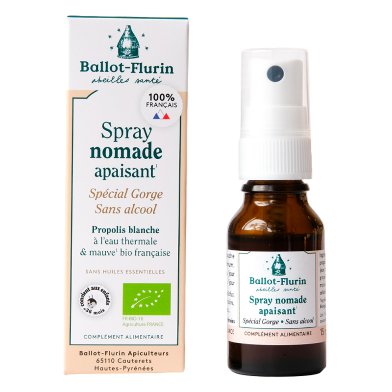 Ballot-Flurin Spray Nomade Apaisant Spécial gorge sans alcool 15ml