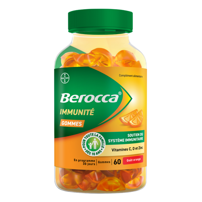 Berocca Immunité Gommes goût orange 60 gommes