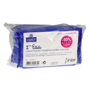 Uriage 1ère Eau lingettes nettoyantes extra-douces duo x25