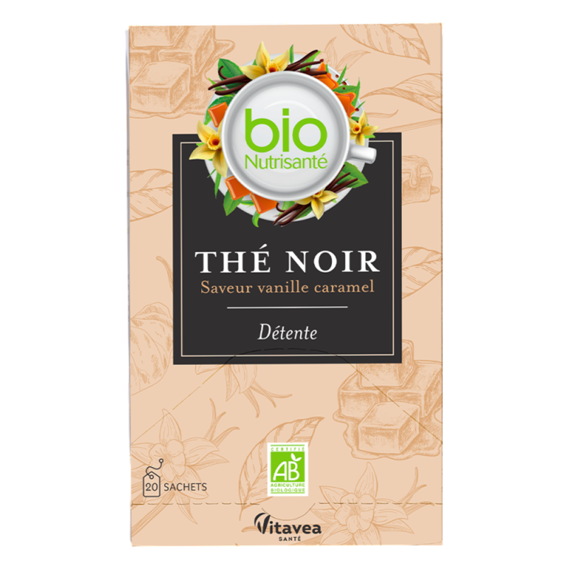 Vitavea BioNutrisanté Thé noir Détente Saveur vanille caramel 20 sachets