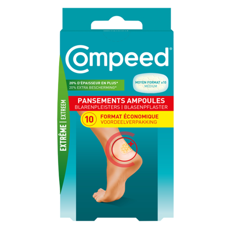 Compeed Pansements Ampoules Extrême moyen format 10 pansements