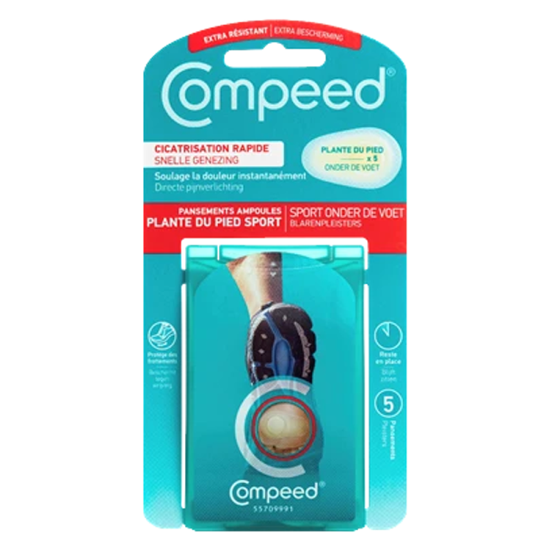 CompeedCompeed 5 Ampoules pansements plante du pied sport 5 Ampoules pansements plante du pied sport