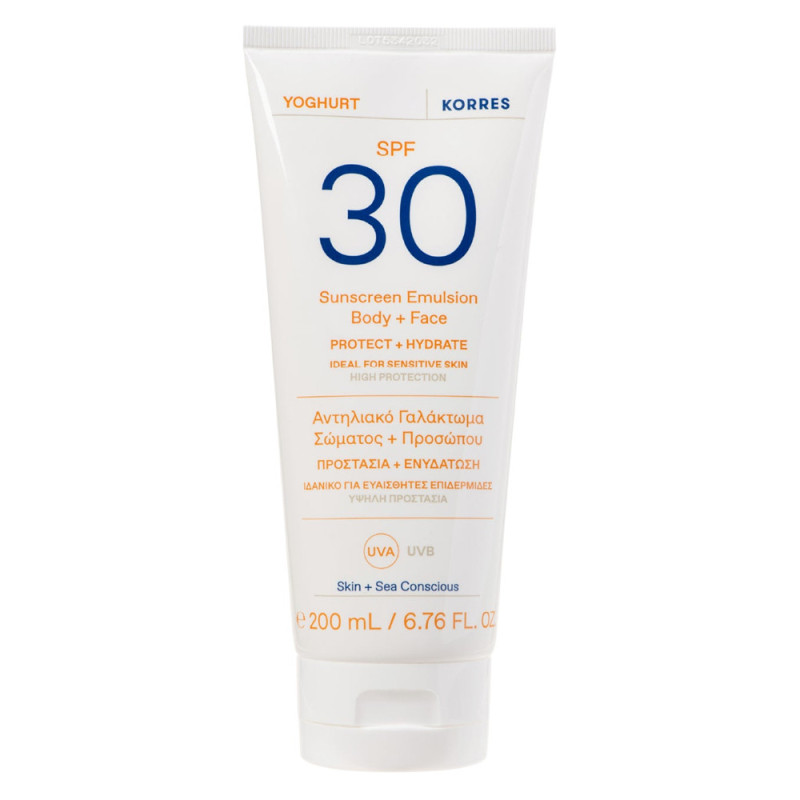 Korres Yoghurt Emulsion solaire corps et visage SPF30 - 200ml