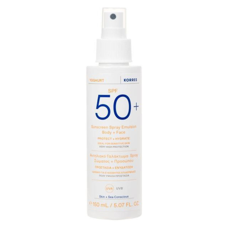 Korres Yoghurt Emulsion solaire spray corps et visage SPF50+ 150ml