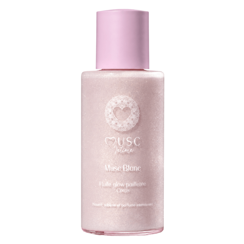 Musc Intime Musc Blanc Huile Glow pailletée corps 100ml