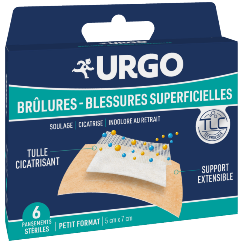 URGO Brûlures et Blessures superficielles Pansements stériles petits formats x6