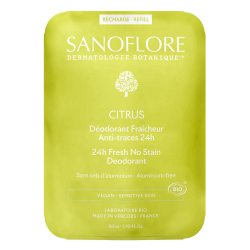 Sanoflore Déodorant fraîcheur citrus 24H Recharge bio 50ml