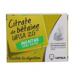 UPSA Citrate de Bétaine menthe sans sucre 20gr