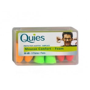 Quies Bouchons mousse fluo boite de 3 pairs