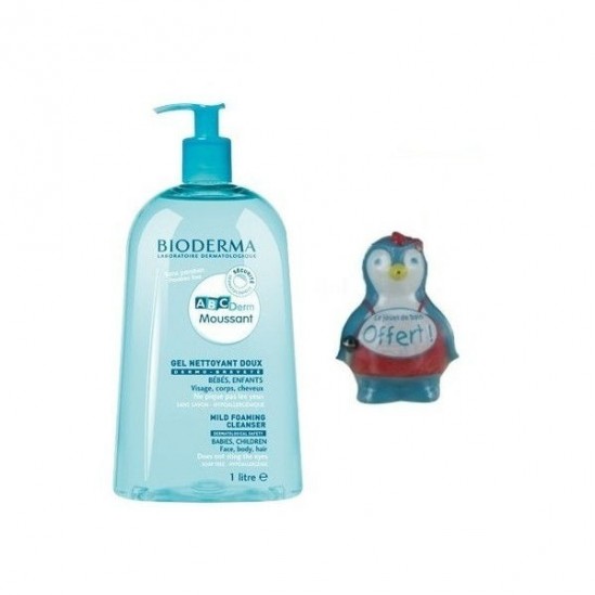 Bioderma Abcderm Gel Moussant nettoyant doux 1L + 1 Jouet de bain offert