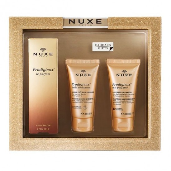 Nuxe Coffret Prodigieux Le parfum 30ml+ Huile de douche 30ml+ Lait parfumé 30ml