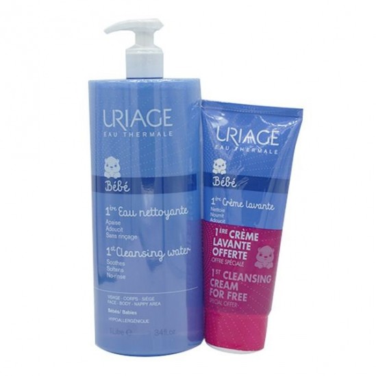 Uriage Bébé 1ère Eau nettoyante 1L + 1ère Huile lavante offerte