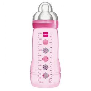 MAM Easy Active Biberon 2ème âge tétine débit X rose 330ml