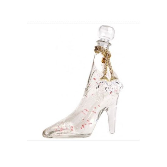 Tentation cadeau de Noël Chaussure transparent à paillettes cœurs roses