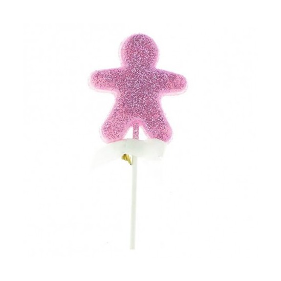 Tentation cadeau de Noël savon Sucette Bonhomme pain d'épices rose