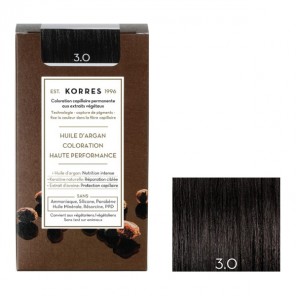 Korres huile d'argan coloration permanente 3.0 châtain foncé