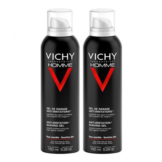 Vichy homme gel de rasage anti-irritations 150ml x2