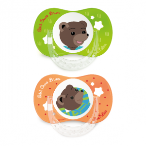 Luc et Léa duo sucettes anatomiques petit ours brun 6-18 mois