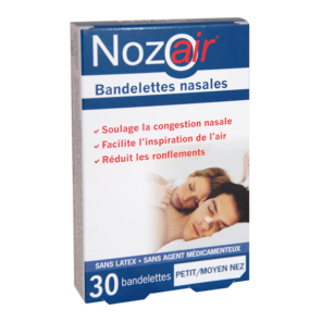 Tradiphar nozoair 30 bandelette nasale petit moyen nez