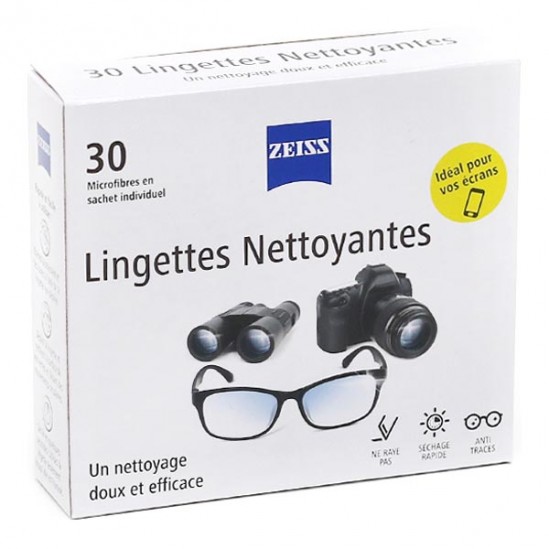 Zeiss lingettes nettoyantes pour lunettes 30 lingettes