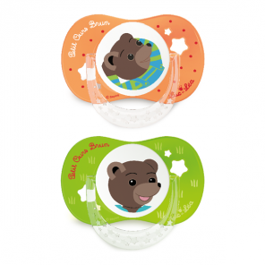 Luc et Léa duo sucettes anatomiques petit ours brun 6-18 mois