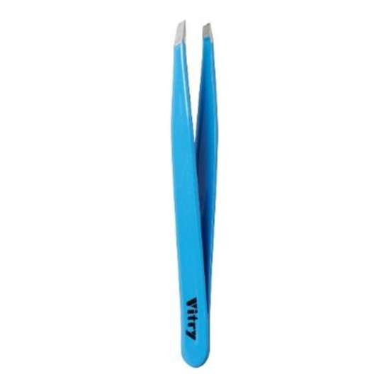 Vitry pince à épiler pocket mors biais inox bleu