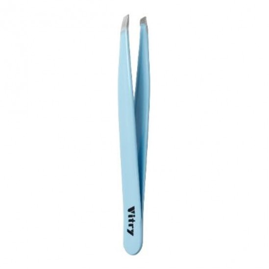 Vitry pince à épiler pocket mors biais inox bleu