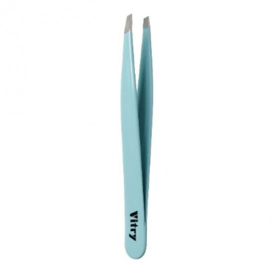 Vitry pince à épiler pocket mors biais inox bleu