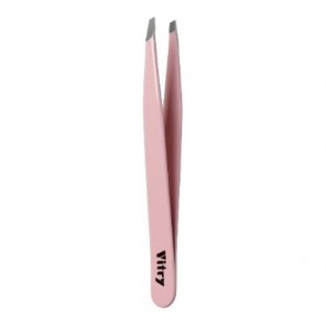 Vitry pince à épiler pocket mors biais inox rose pâle