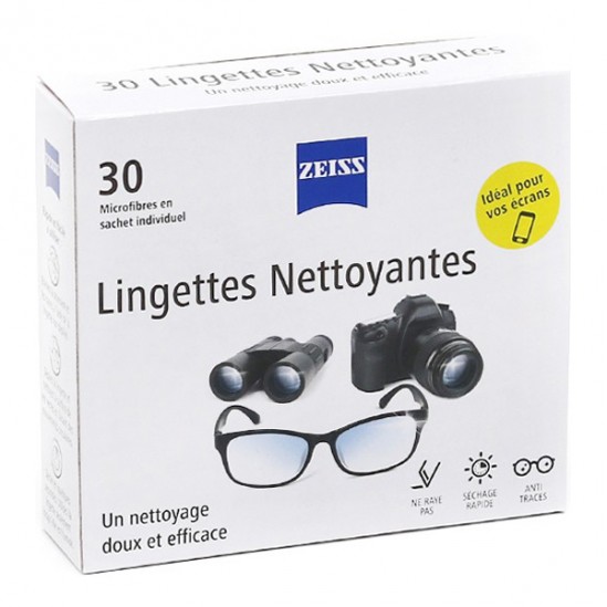 Zeiss lingettes nettoyantes pour lunettes lot 2x30 lingettes