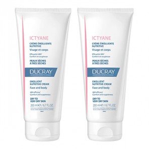 Ducray ictyane crème émolliente nutritive 2x200ml