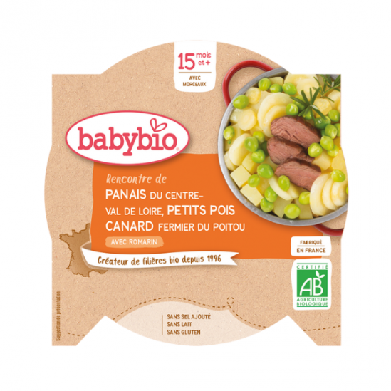 Babybio - Assiette Panais Petits Pois Canard dès 15 mois